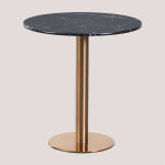 Table de bar ronde en marbre cosmopolitan sklum 70 cm or rose
