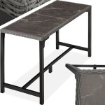 Tectake - table de bar en rotin lovas 161 x 64, 5 99, 5 cm -