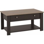 Beaux meubles pas chers - table basse 1 tiroir ch�ne et gris 1 niche l 103 h 85 p 59. 5 cm