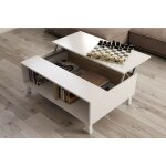 Abitare - table basse 100x68x38 / 50 cm avec plateau relevable, blanc brillant canadien ? pisa