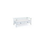 Inter link - table basse 115x45x60 cm en pin massif blanc - frejus