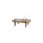 M&s - table basse 120x55x40 cm en bois et m�tal - vanoise