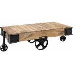 Massivmoebel24 - table basse 120x60 manguier laqu� bois naturel railway 160