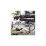 M&s - table basse 120x60x40 cm en verre et inox - gentong M&s - table basse 120x60x40 cm en verre et inox - gentong