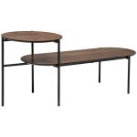 Table basse 2 niveaux kemi en placage noyer & métal 118x43cm - atmosphera créateur d'intérieur Table basse 2 niveaux kemi en placage noyer & métal 118x43cm - atmosphera créateur d'intérieur