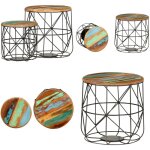 Tables basses 2 pcs bois de rcupration massif - table basse - meubles de salon - table basse design ...