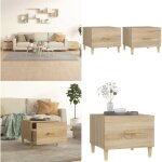 Vidaxl - tables basses 2 pcs ch�ne sonoma 50x50x40 cm bois d'ing�nierie - table basse - meuble salon ...