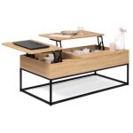Table basse 2 plateaux relevables rectangulaire detroit design industriel Table basse 2 plateaux relevables rectangulaire detroit design industriel