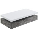 Vente - unique - table basse avec 2 tiroirs en mdf - béton et blanc - felix Vente - unique - table basse avec 2 tiroirs en mdf - béton et blanc - felix
