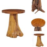Table basse 40x40 cm bois de teck massif - table basse teck - table d'appoint design - meubles rustiques ...