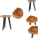 Table basse 40x45 cm teck solide - table basse teck - table d'appoint design - meubles rustiques - mobilier ...