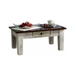 Table basse 90x60 manguier cir� blanc antique castle - antik 247