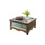 Massivmoebel24 - table basse 90x90 bois de récupération laqué multicolore nature of spirit 07 Massivmoebel24 - table basse 90x90 bois de récupération laqué multicolore nature of spirit 07