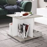 Table basse annelieke 50x50 cm 4 niches - blanc / b�ton