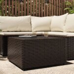 Bonnevie - table basse table de salon bout de canapé de jardin carré marron 50x50x30 cm résine tressée ... Bonnevie - table basse table de salon bout de canapé de jardin carré marron 50x50x30 cm résine tressée ...
