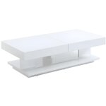 Vente - unique - table basse aramis avec rangements - mdf laqu� blanc