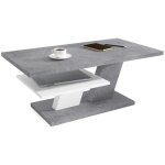 Dusine - table basse belvedere beton 110 cm avec etagere blanc Dusine - table basse belvedere beton 110 cm avec etagere blanc