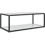 Jinlefu - table basse blanc 100x50x35 cm verre tremp� vidaxl