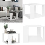 Vidaxl - table basse blanc 40x40x30 cm bois d'ingnierie - table basse blanche - meuble salle sjour ...