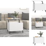 Table basse blanc 60x44, 5x45 cm bois d'ing�nierie - table basse blanche - meuble salon - table d'appoint ...