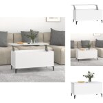 Table basse blanc 90x44, 5x45 cm bois d'ing�nierie - table basse blanche - meuble salon - table d'appoint ...