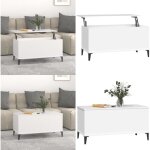 Vidaxl - table basse blanc 90x44, 5x45 cm bois d'ing�nierie - table basse blanche - meuble salon - table ...