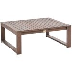 Table basse en bois d'acacia pour ensemble de jardin moderne � lattes timor ii