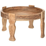 Table basse en bois de manguier coloris marron - diam�tre 74 x hauteur 43. 5 cm - pegane -