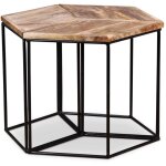 Table basse bois de manguier massif 56x48x40 cm vidaxl