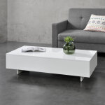 Table basse braunschweig 115 x 55 x 31 cm blanc brillant [en. casa]