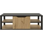 Calicosy - diagone table basse bar - decor noir et chene - made in france - l 110 x h 38 x p 60 cm - ...