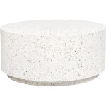 Table basse � caf� blanc cass� en mg0 et fibres de verre effet terrazzo 90 cm trezzo