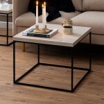 Ebuy24 - table basse carre 60x60x45 cm dcor travertin beige - aya