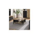 Calicosy - table basse 1 niche 81x81x36 cm effet chne et noir - benty