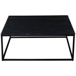 Table basse carrée en marbre et métal 100x100cm - noir - saku Table basse carrée en marbre et métal 100x100cm - noir - saku