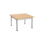 Sans marque - table basse carre pietement mtal htre - maxiburo