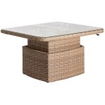 Hesperide - table basse carrée relevable mooréa savana en aluminium traité époxy et résine tressée - ... Hesperide - table basse carrée relevable mooréa savana en aluminium traité époxy et résine tressée - ...