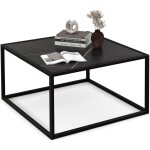 Costway table basse carr�e, table basse salon faux marbre, cadre m�tal, facile � installer, 70 x 70 x ...