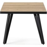 Table basse carrée de salon en mélamine naturel avec pieds en métal laqué noir - longueur 60 x profondeur ... Table basse carrée de salon en mélamine naturel avec pieds en métal laqué noir - longueur 60 x profondeur ...