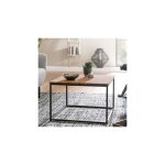 Table basse carr�e style industriel 60x60x41 cm en acacia - eliur