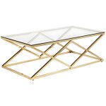 Pascal morabito - table basse charlotte de verre tremp� et acier - dor�