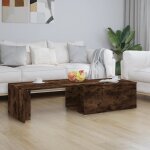 The living store - table basse ch�ne fum� 150x50x35 cm bois d'ing�nierie - table basse - meuble salon ...