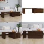 Table basse chne marron 150x50x35 cm bois d'ingnierie - table basse - meuble salon - table d'appoint ...