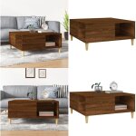 Table basse ch�ne marron 80x80x36, 5 cm bois d'ing�nierie - table basse - meuble salon - table d'appoint ...