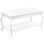 Beliani - table basse classique blanche en mdf avec etag�re 101 x 55 cm pour salon hartford