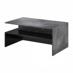 Meublorama - table basse design ramos ? gris effet ardoise et noir ? plateau interm�diaire ? style contemporai ...