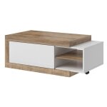 Meublorama - table basse extensible sinatra ? ch�ne fonc� et blanc mat