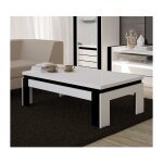 Meublorama - table basse lina blanche et noire brillante ? 125 x 42 x 65 cm Meublorama - table basse lina blanche et noire brillante ? 125 x 42 x 65 cm
