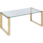 Beliani - table basse dore en verre tremp et acier inoxydable 50 x 40 cm moderne tilon