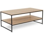 Idmarket - table basse rectangulaire detroit double plateau 113 cm design industriel Idmarket - table basse rectangulaire detroit double plateau 113 cm design industriel